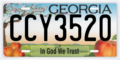 GA license plate CCY3520