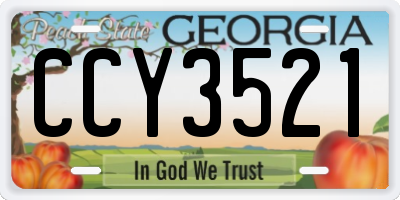 GA license plate CCY3521