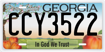 GA license plate CCY3522