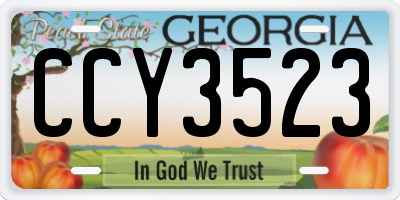 GA license plate CCY3523