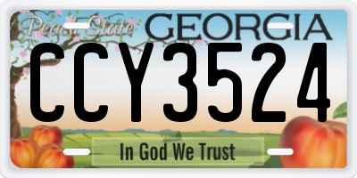 GA license plate CCY3524