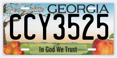 GA license plate CCY3525
