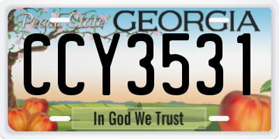 GA license plate CCY3531