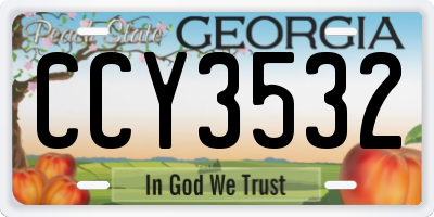 GA license plate CCY3532