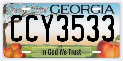 GA license plate CCY3533