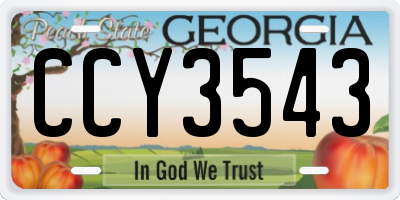 GA license plate CCY3543