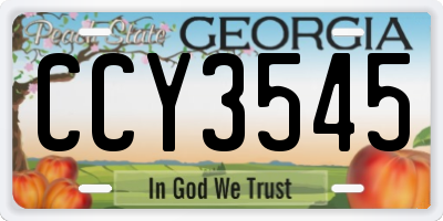 GA license plate CCY3545