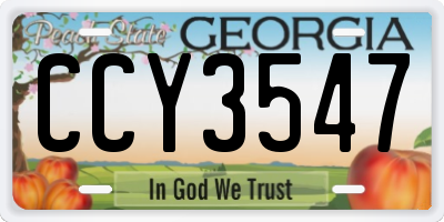 GA license plate CCY3547