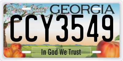 GA license plate CCY3549