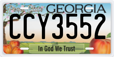 GA license plate CCY3552