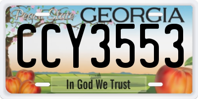 GA license plate CCY3553