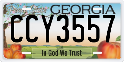 GA license plate CCY3557
