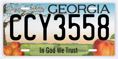 GA license plate CCY3558