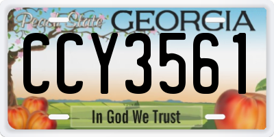 GA license plate CCY3561