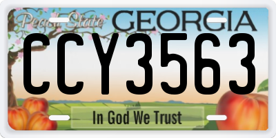 GA license plate CCY3563