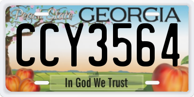 GA license plate CCY3564