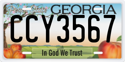 GA license plate CCY3567