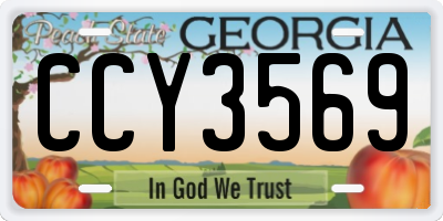 GA license plate CCY3569
