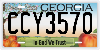 GA license plate CCY3570