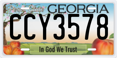 GA license plate CCY3578