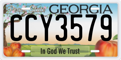 GA license plate CCY3579