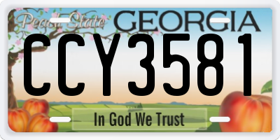GA license plate CCY3581