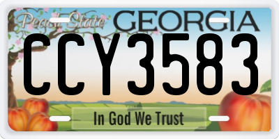 GA license plate CCY3583