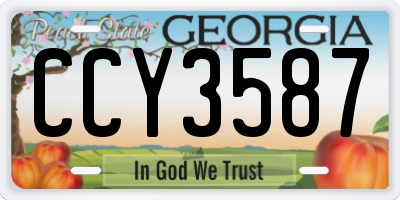 GA license plate CCY3587