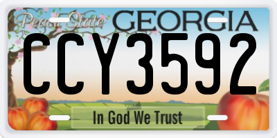 GA license plate CCY3592
