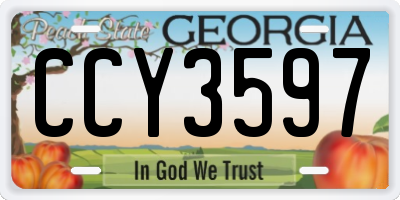 GA license plate CCY3597