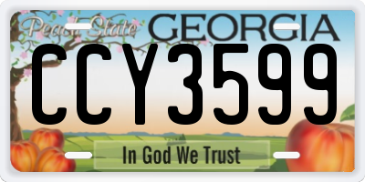 GA license plate CCY3599