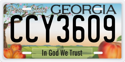 GA license plate CCY3609