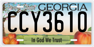 GA license plate CCY3610