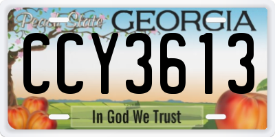 GA license plate CCY3613