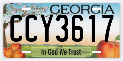 GA license plate CCY3617