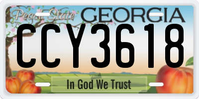 GA license plate CCY3618