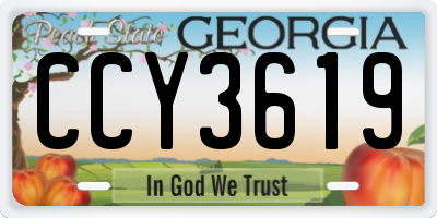 GA license plate CCY3619
