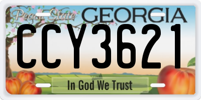 GA license plate CCY3621