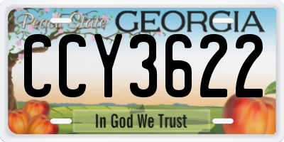 GA license plate CCY3622