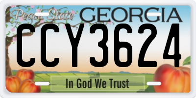 GA license plate CCY3624