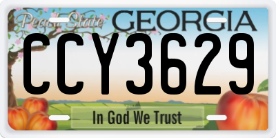 GA license plate CCY3629