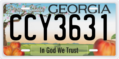 GA license plate CCY3631
