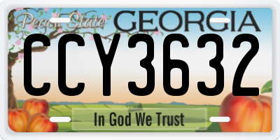 GA license plate CCY3632