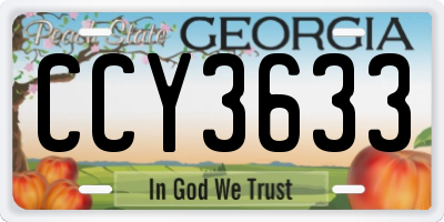 GA license plate CCY3633