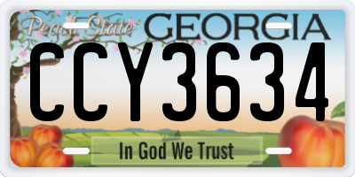 GA license plate CCY3634