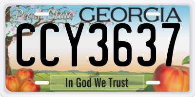 GA license plate CCY3637