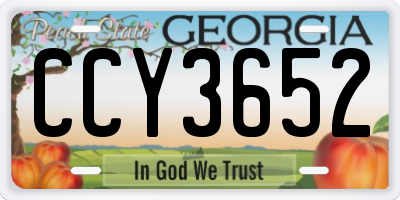 GA license plate CCY3652