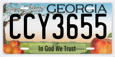 GA license plate CCY3655