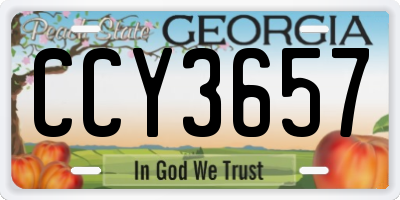 GA license plate CCY3657