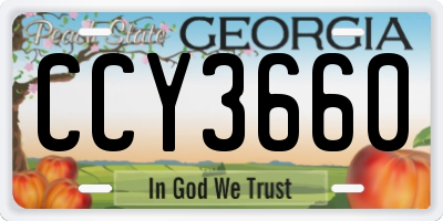 GA license plate CCY3660